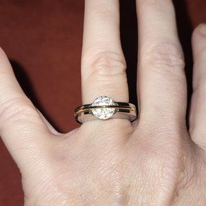 Beautiful Signity Star CZ Stainless Steel Ring